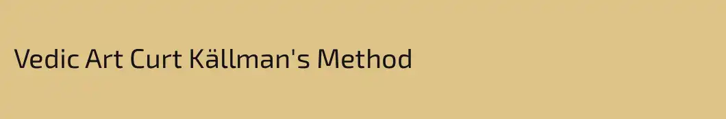 Vedic Art Curt Källman's Method 